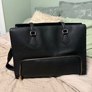 Elegant Black work bag with lunchbox built in